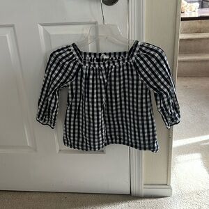 Gingham girls blouse